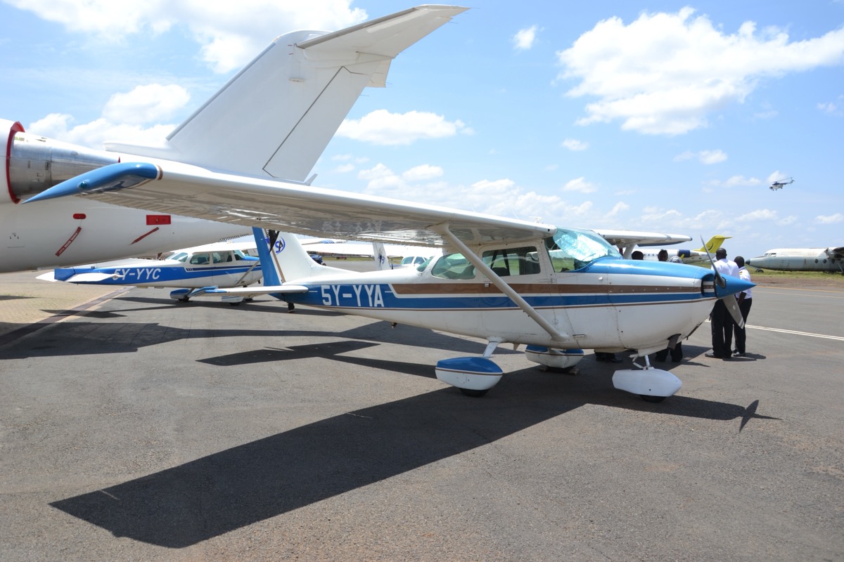 Cessna 172 registration 5Y-YYA flight training aircraft at Wilson Airport Nairobi Kenya