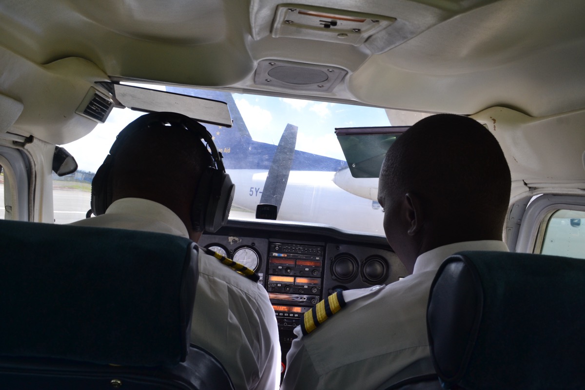 Dual flight instruction in Cessna 172 cockpit at Standards Aviation Nairobi - one-on-one pilot training Kenya