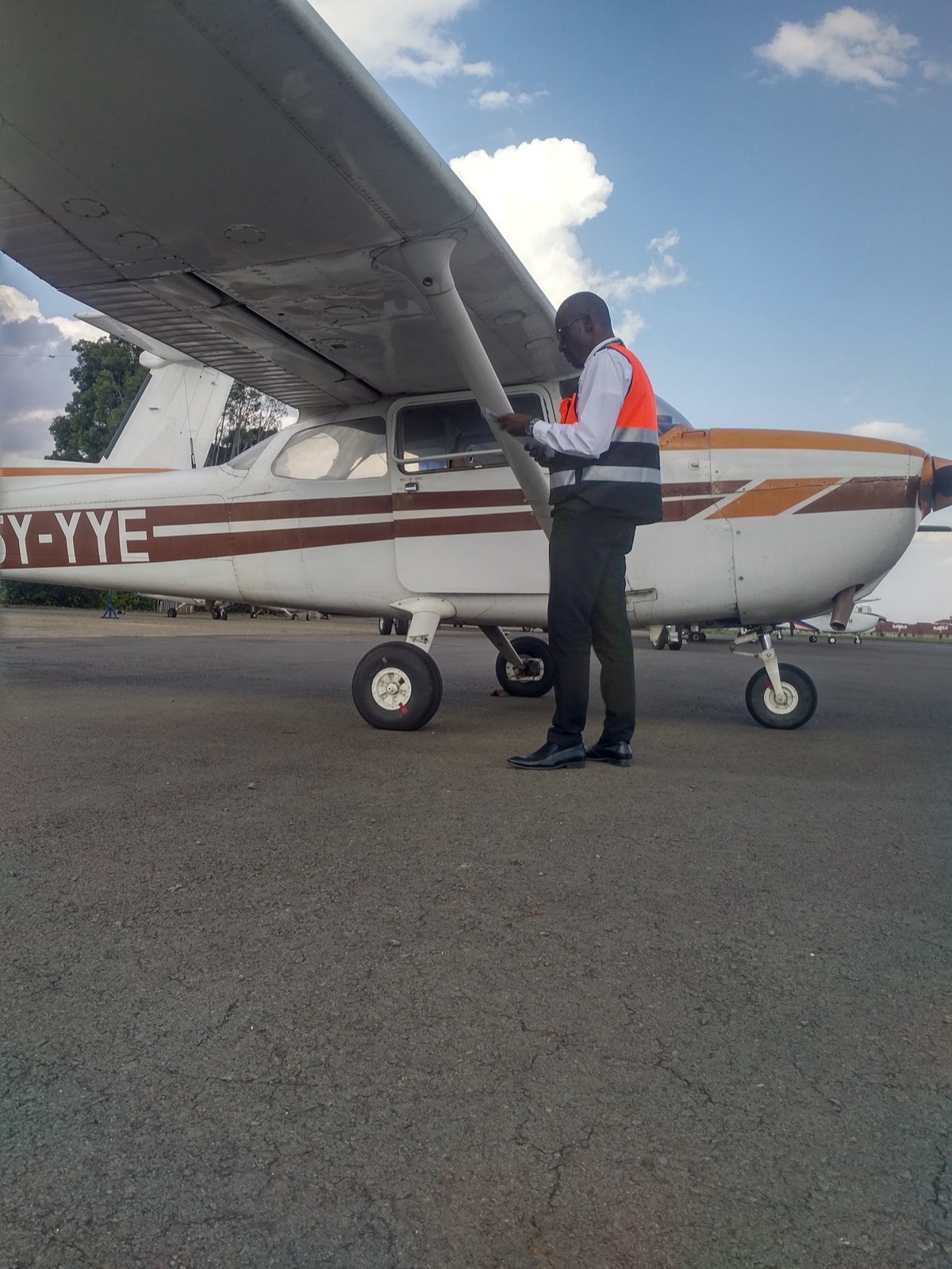 Aircraft maintenance and safety inspection by licensed engineer at Standards Aviation flight school